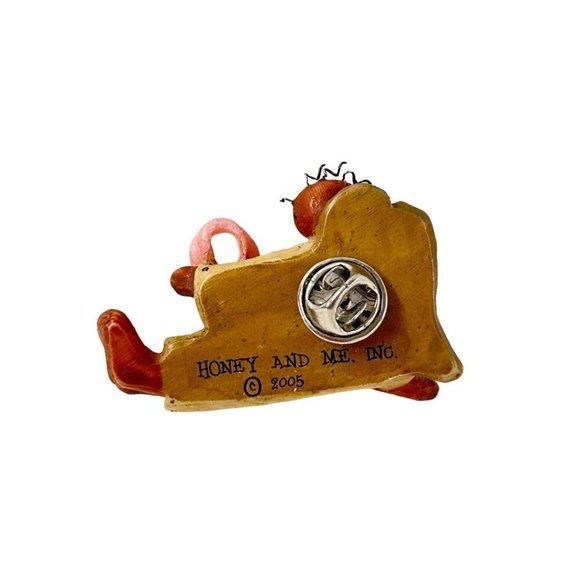 Honey and Me Breast Cancer Pin 2005 Brooch Primitive Style 1 3/4" - Picture 3 of 5